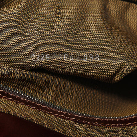 FENDI Zucca Canvas Metal Handle Handbag Brown WS28316