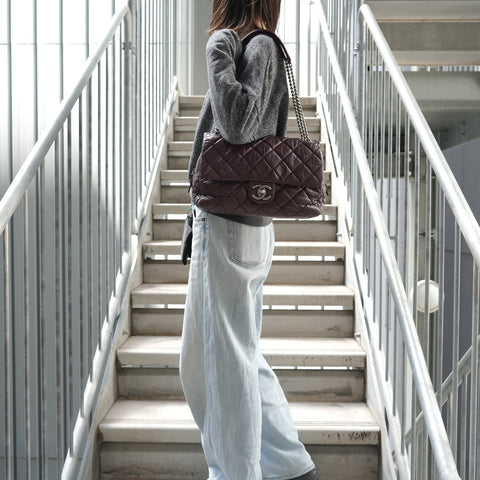 CHANEL Item No. 18, 2013-2014 Portobello Flap Bag, Quilted Aged Shoulder Bag purple WS28323