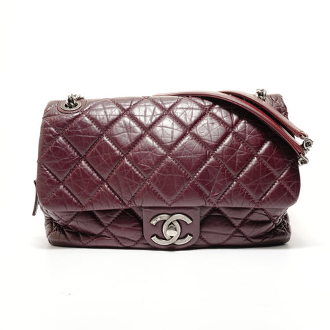 CHANEL Item No. 18, 2013-2014 Portobello Flap Bag, Quilted Aged Shoulder Bag purple WS28323