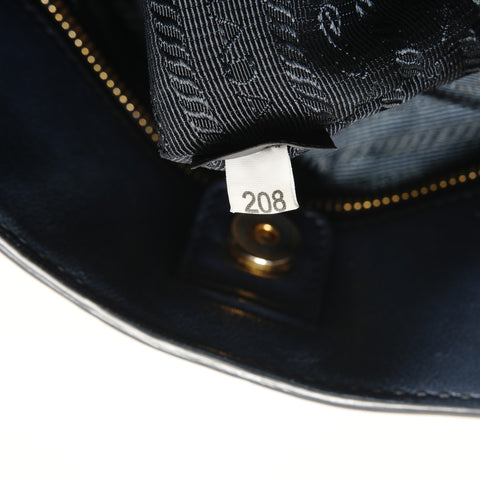 PRADA Soft calf leather 2-way bag Tote Bag Navy WS28324