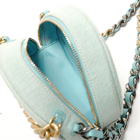 CHANEL 19 Matelass Denim 31 Series Chain Shoulder Bag blue WS28327
