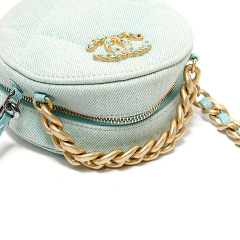 CHANEL 19 Matelass Denim 31 Series Chain Shoulder Bag blue WS28327