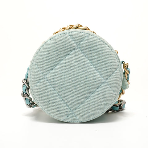 CHANEL 19 Matelass Denim 31 Series Chain Shoulder Bag blue WS28327