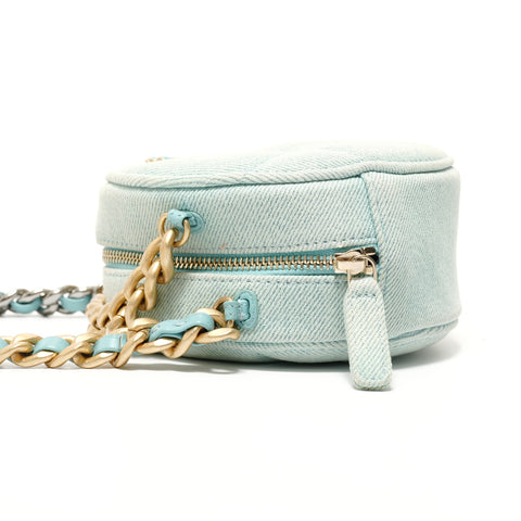 CHANEL 19 Matelass Denim 31 Series Chain Shoulder Bag blue WS28327