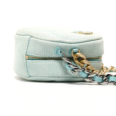 CHANEL 19 Matelass Denim 31 Series Chain Shoulder Bag blue WS28327
