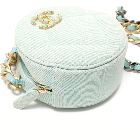 CHANEL 19 Matelass Denim 31 Series Chain Shoulder Bag blue WS28327