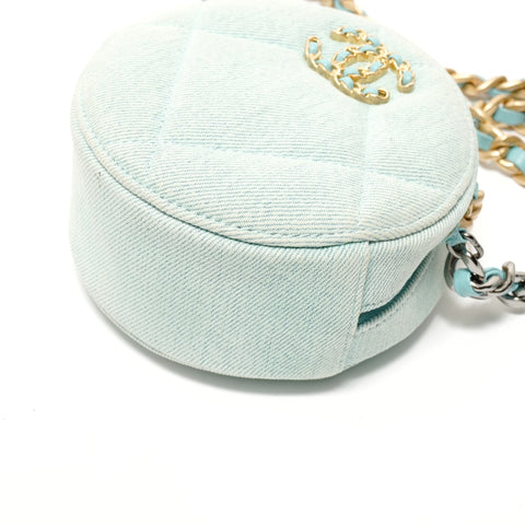 CHANEL 19 Matelass Denim 31 Series Chain Shoulder Bag blue WS28327
