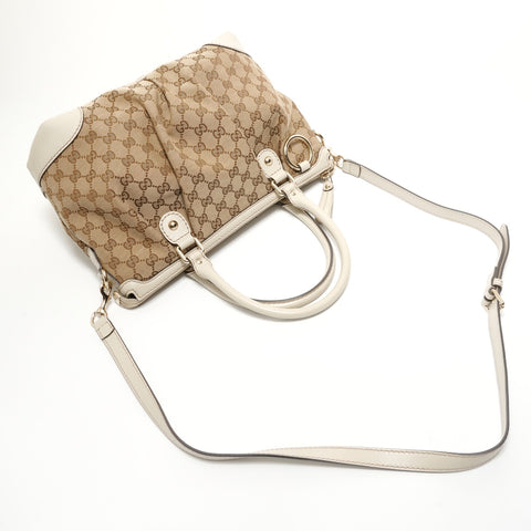GUCCI GG Canvas Sukey 2way Handbag beige WS28328