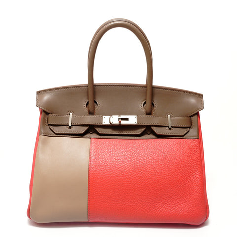 HERMES Birkin 30 Casaq Handbag pink WS28329