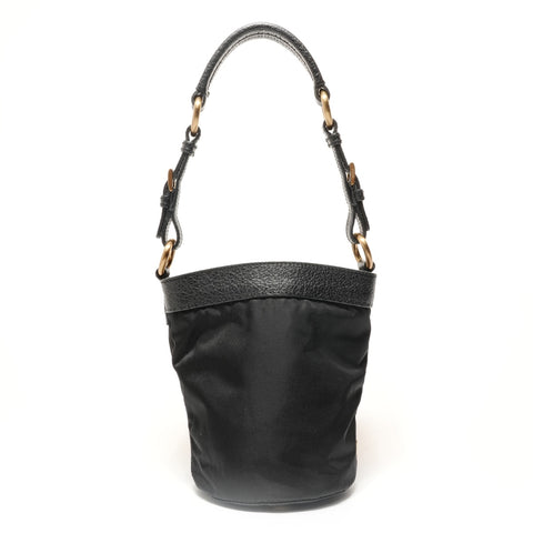 PRADA one belt logo Metal Shoulder Bag black WS28332