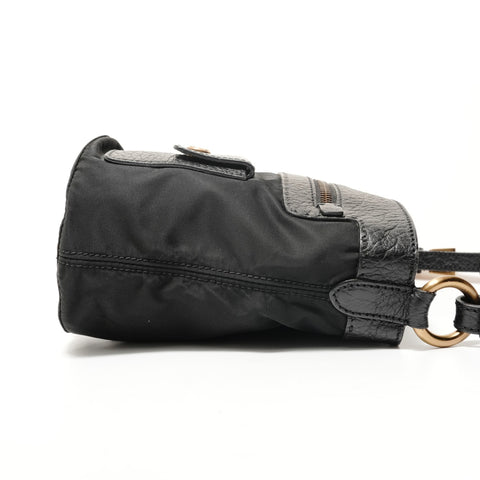 PRADA one belt logo Metal Shoulder Bag black WS28332
