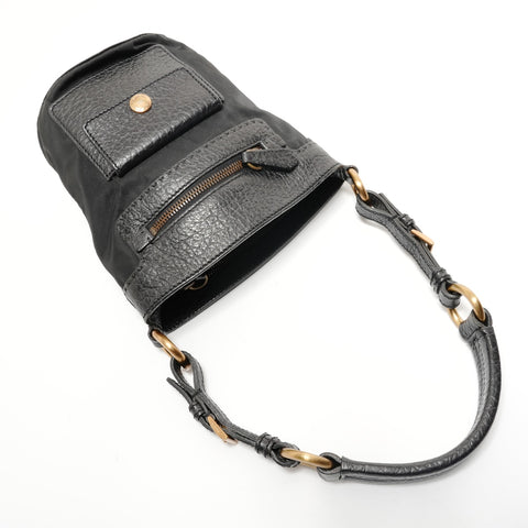 PRADA one belt logo Metal Shoulder Bag black WS28332