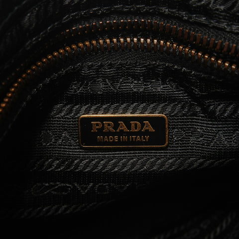 PRADA one belt logo Metal Shoulder Bag black WS28332