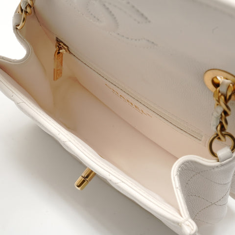 CHANEL Item No. 31 Matelass Caviar Skin Chain Shoulder Bag white WS28333