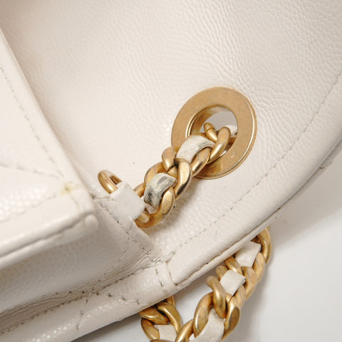 CHANEL Item No. 31 Matelass Caviar Skin Chain Shoulder Bag white WS28333