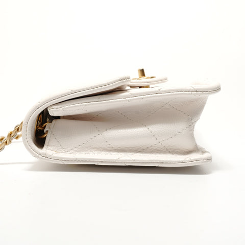 CHANEL Item No. 31 Matelass Caviar Skin Chain Shoulder Bag white WS28333