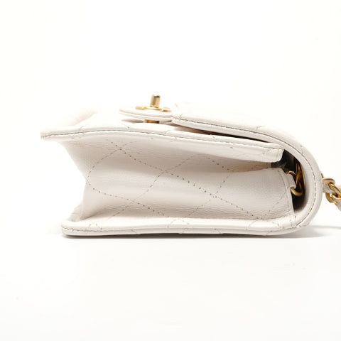 CHANEL Item No. 31 Matelass Caviar Skin Chain Shoulder Bag white WS28333
