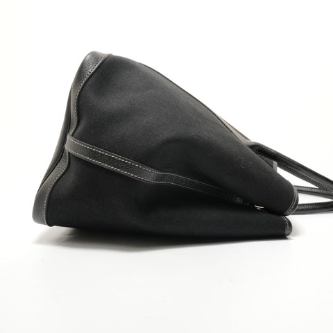 HERMES Garden Party PM Toile Officier Handbag black WS28338