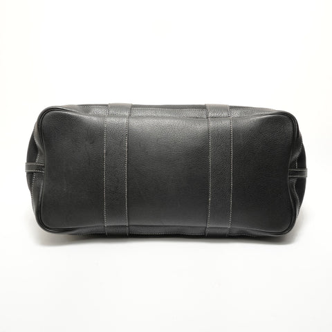 HERMES Garden Party PM Toile Officier Handbag black WS28338