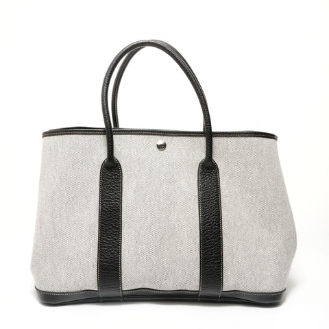 HERMES Garden Party PM Toile H Handbag gray WS28339