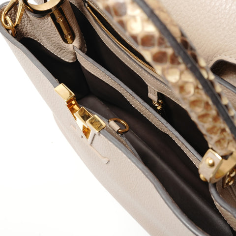 LOUIS VUITTON Capucines MM Python 2-way Handbag beige WS28340