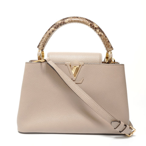 LOUIS VUITTON Capucines MM Python 2-way Handbag beige WS28340