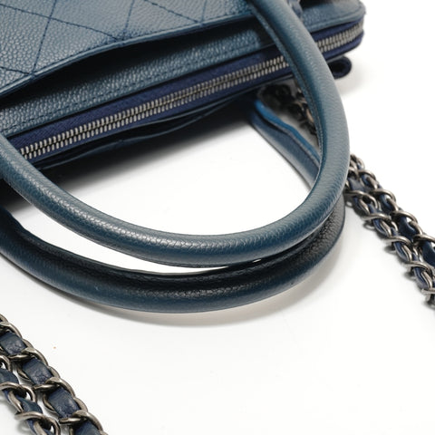 CHANEL Item No. 21, 2015-2016, Caviar Skin, Gunmetal, 2-Way Shoulder Bag blue WS28341