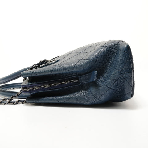 CHANEL Item No. 21, 2015-2016, Caviar Skin, Gunmetal, 2-Way Shoulder Bag blue WS28341