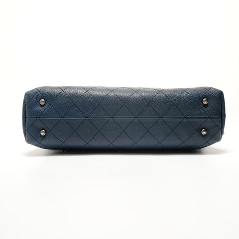 CHANEL Item No. 21, 2015-2016, Caviar Skin, Gunmetal, 2-Way Shoulder Bag blue WS28341