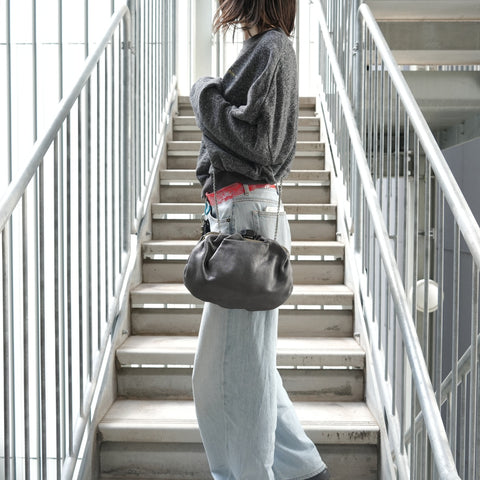 LOEWE leather Shoulder Bag gray WS28344