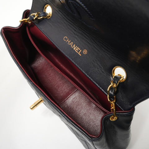 CHANEL Lambskin Matelass bag with pouch Shoulder Bag Navy WS28347