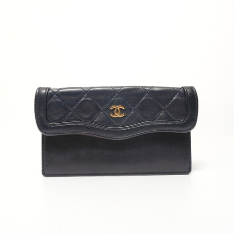 CHANEL Lambskin Matelass bag with pouch Shoulder Bag Navy WS28347