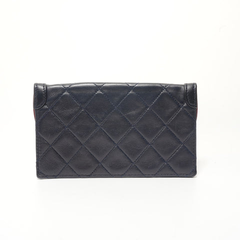 CHANEL Lambskin Matelass bag with pouch Shoulder Bag Navy WS28347