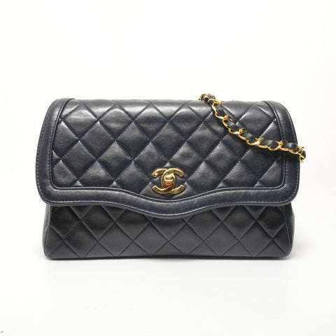 CHANEL Lambskin Matelass bag with pouch Shoulder Bag Navy WS28347