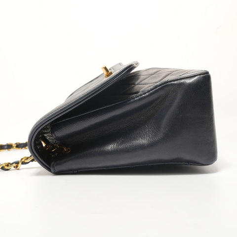 CHANEL Lambskin Matelass bag with pouch Shoulder Bag Navy WS28347