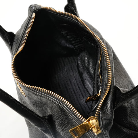 PRADA Vitello Leather Shoulder Bag black WS28348