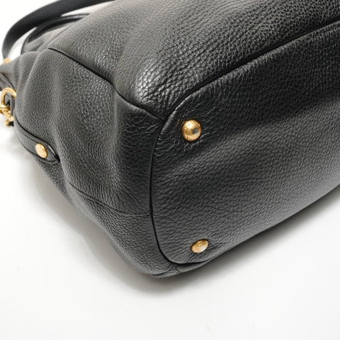 PRADA Vitello Leather Shoulder Bag black WS28348