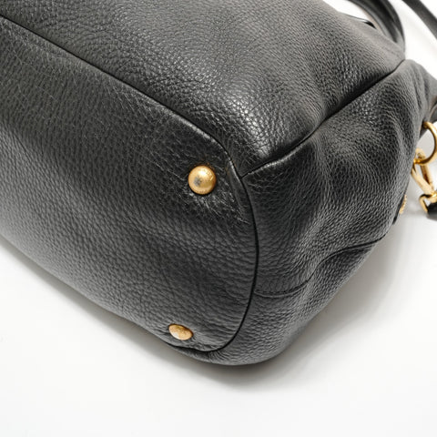 PRADA Vitello Leather Shoulder Bag black WS28348