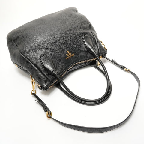 PRADA Vitello Leather Shoulder Bag black WS28348