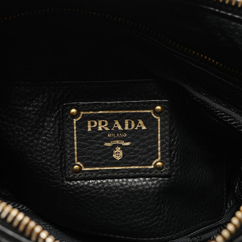 PRADA Vitello Leather Shoulder Bag black WS28348
