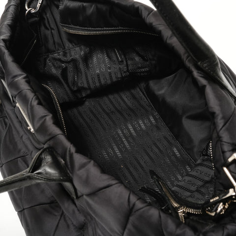 PRADA Triangle Logo New Test Bomber 2WAY Shoulder Bag black WS28354