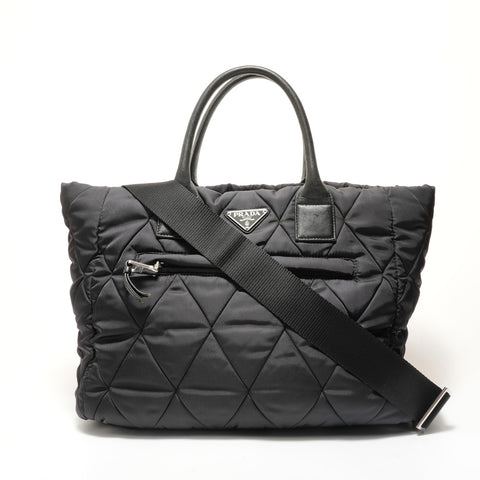 PRADA Triangle Logo New Test Bomber 2WAY Shoulder Bag black WS28354