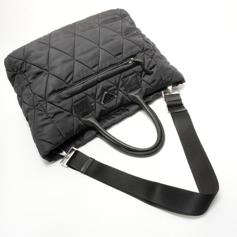 PRADA Triangle Logo New Test Bomber 2WAY Shoulder Bag black WS28354
