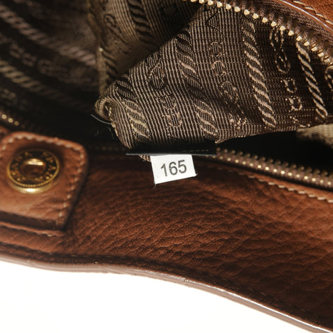 PRADA leather Shoulder Bag Brown WS28355
