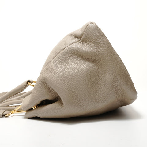 PRADA Leather 2WAY Shoulder Bag gray WS28356