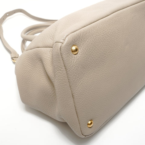 PRADA Leather 2WAY Shoulder Bag gray WS28356