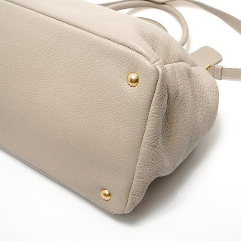 PRADA Leather 2WAY Shoulder Bag gray WS28356