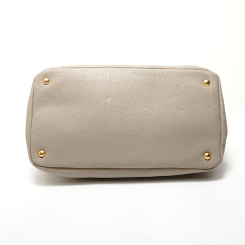 PRADA Leather 2WAY Shoulder Bag gray WS28356