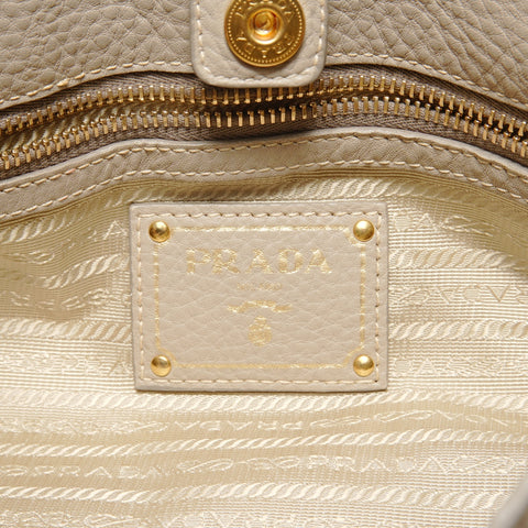 PRADA Leather 2WAY Shoulder Bag gray WS28356
