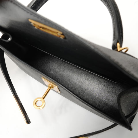 HERMES B stamp, 2023 Mini Kelly Epsom Handbag black WS28357